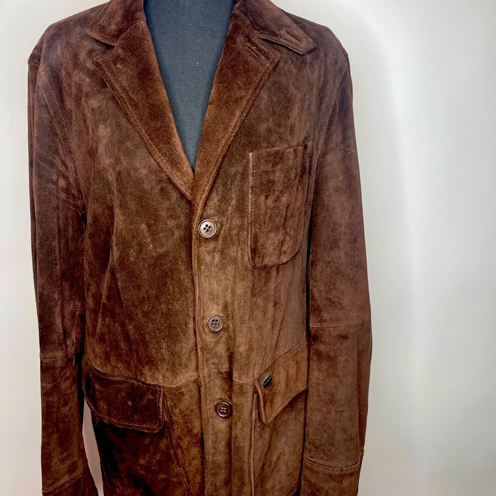 TED BAKER 100% Brown Leather Jacket Size 3